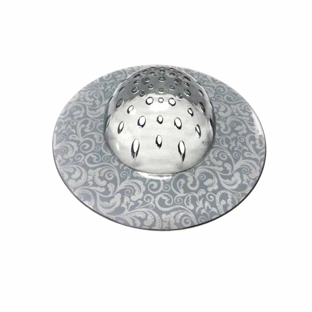 2 Pc Plastic Sink Strainer Basket Printed Design Colors Kitchen Drain Stopper