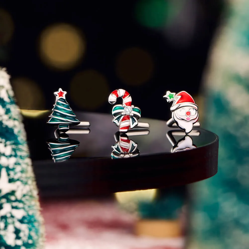 20G Merry Christmas Santa/Tree/Candy Cane Nose Studs Pack