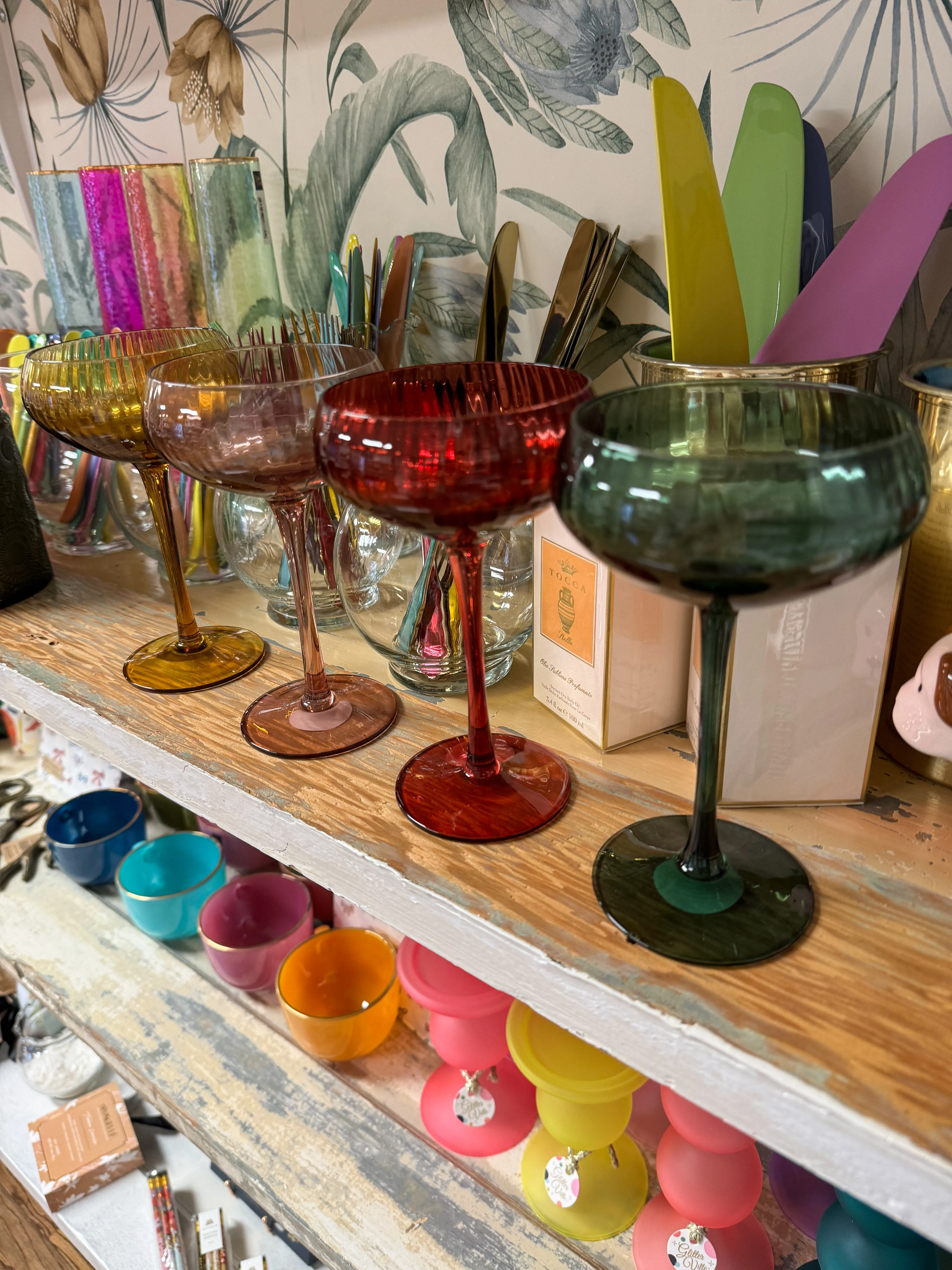 4-1/4" Round x 6-3/4"H 8 oz. Stemmed Champagne/Coupe Glass, 4 Colors