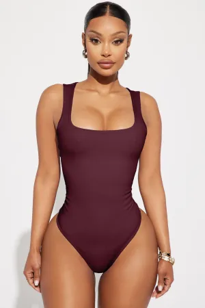 Adriana Smooth Fit Bodysuit - Burgundy