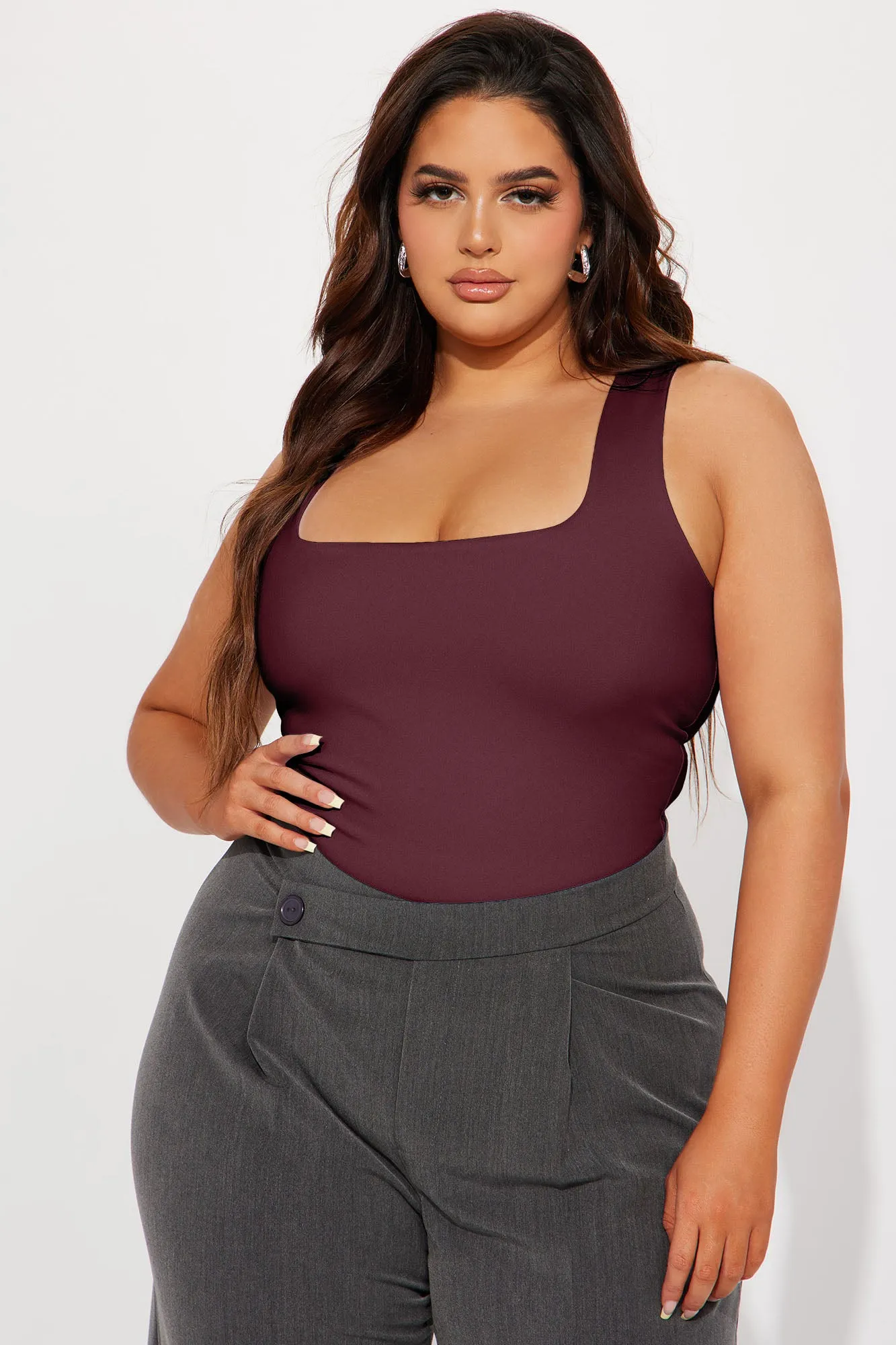 Adriana Smooth Fit Bodysuit - Burgundy