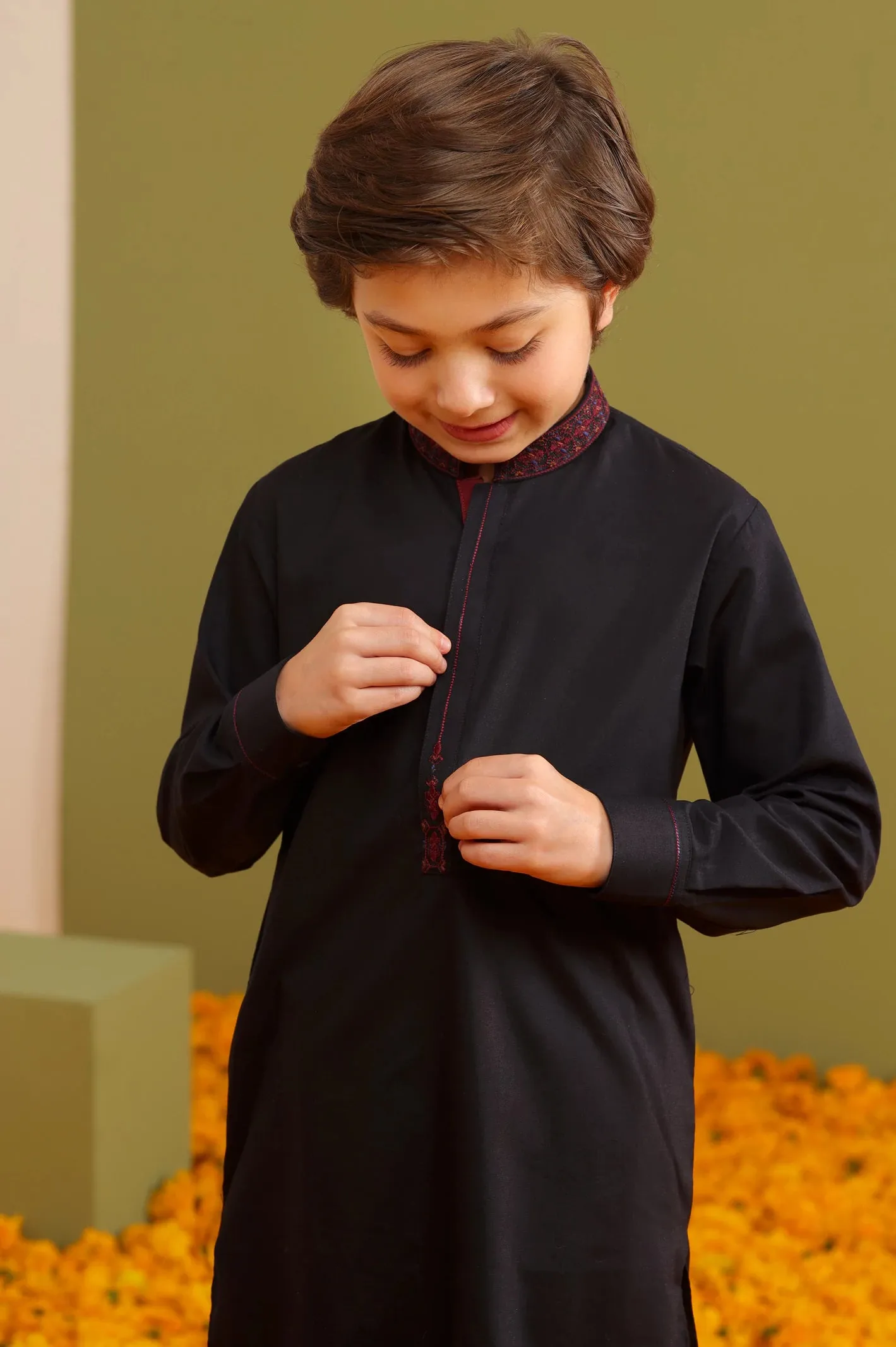 Boys Dark Blue Kurta Shalwar