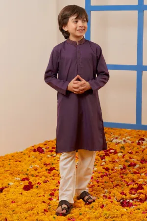 Boys Purple Kurta Pajama