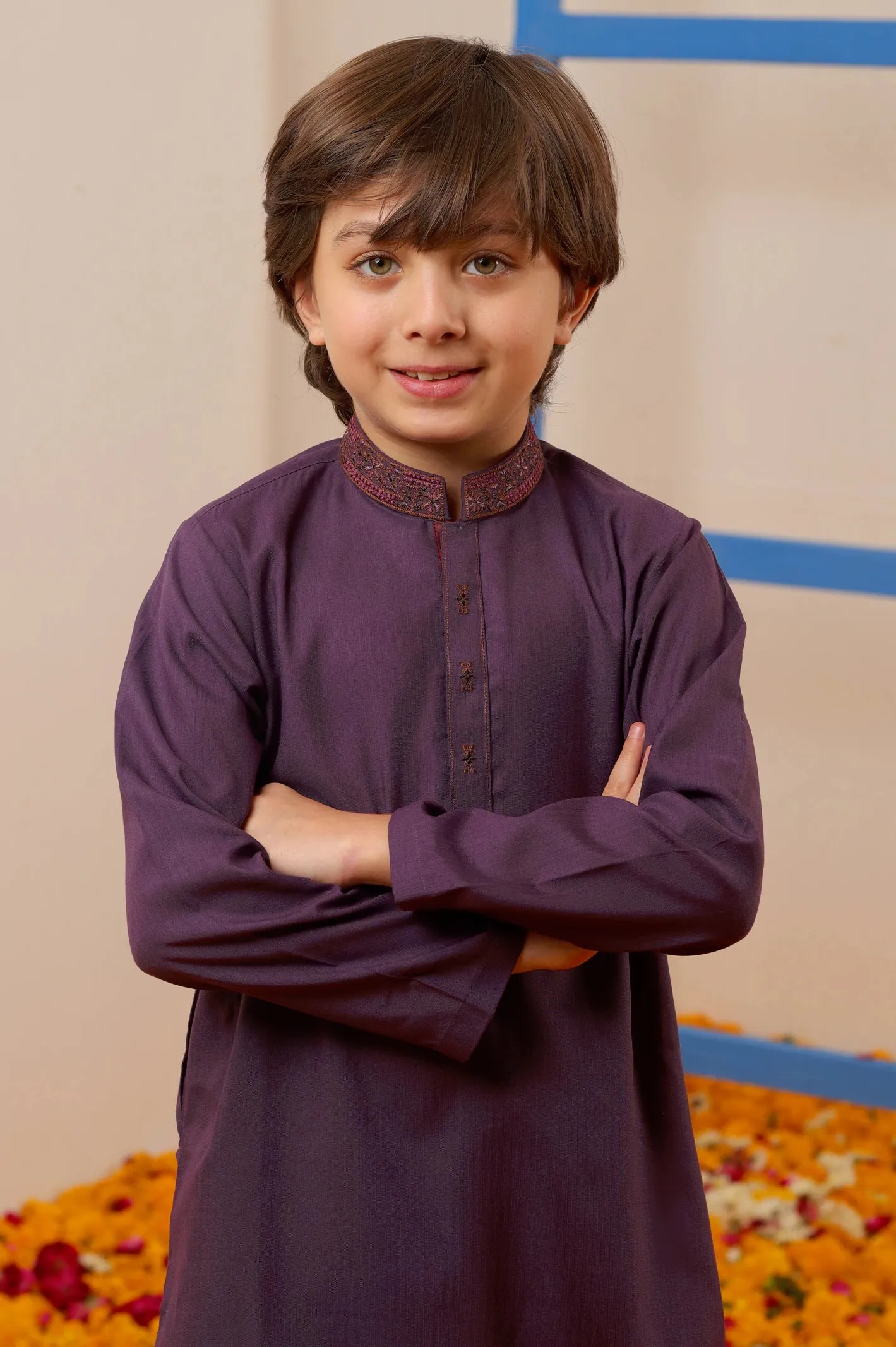 Boys Purple Kurta Pajama