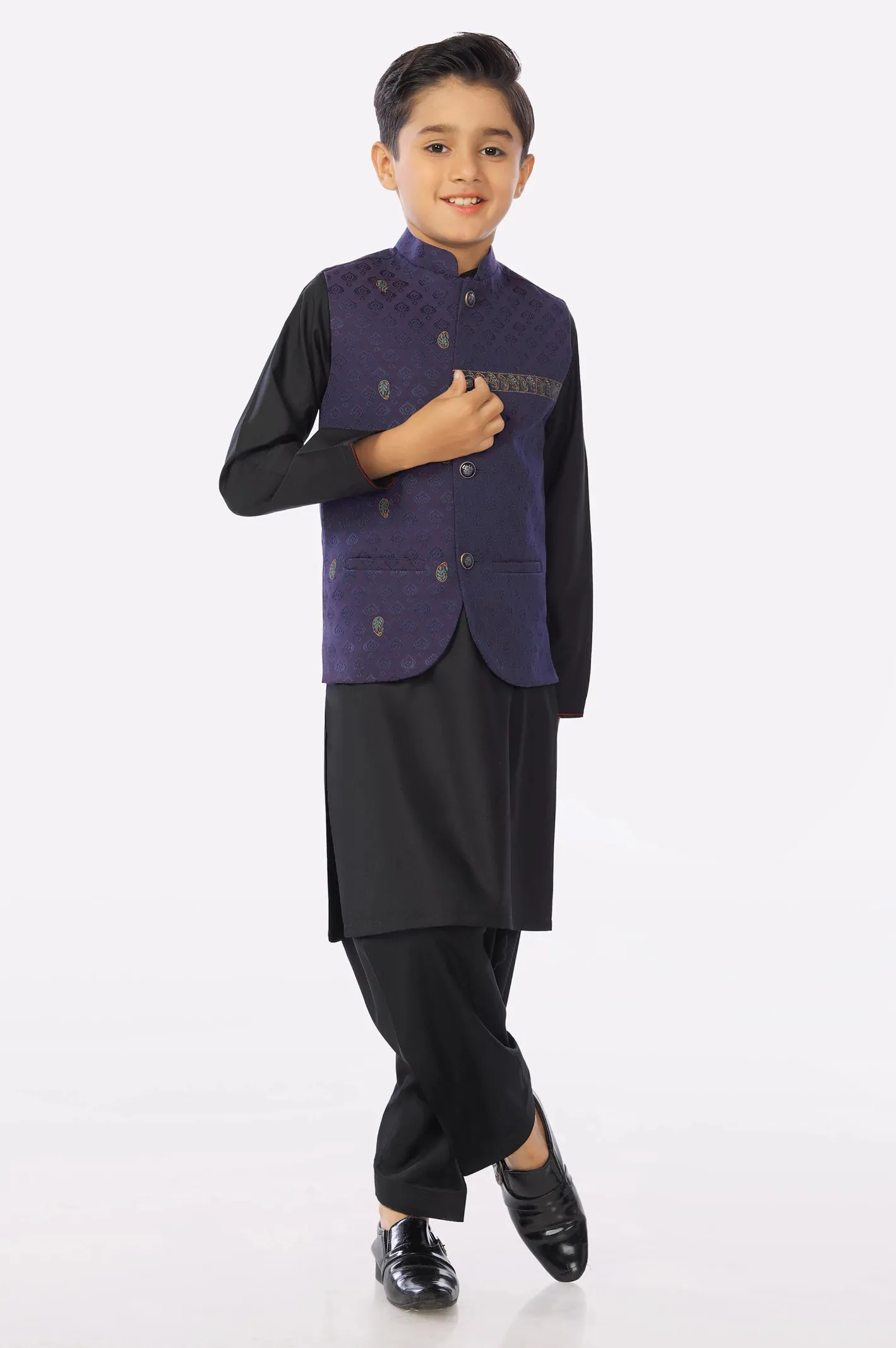 Boys Purple Waistcoat