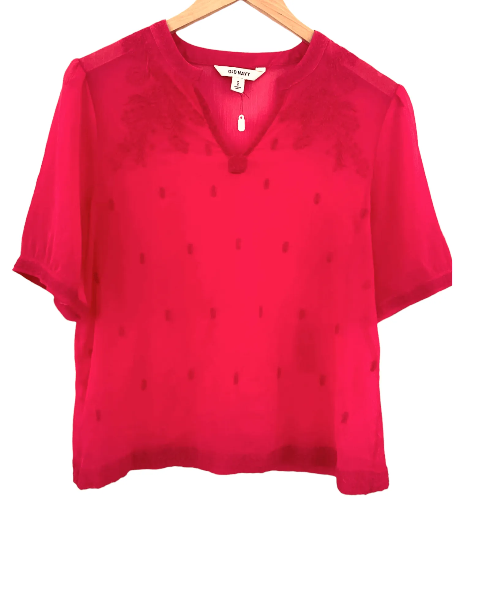 Bright Spring Azalea Embroidered Blouse