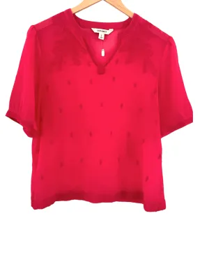 Bright Spring Azalea Embroidered Blouse