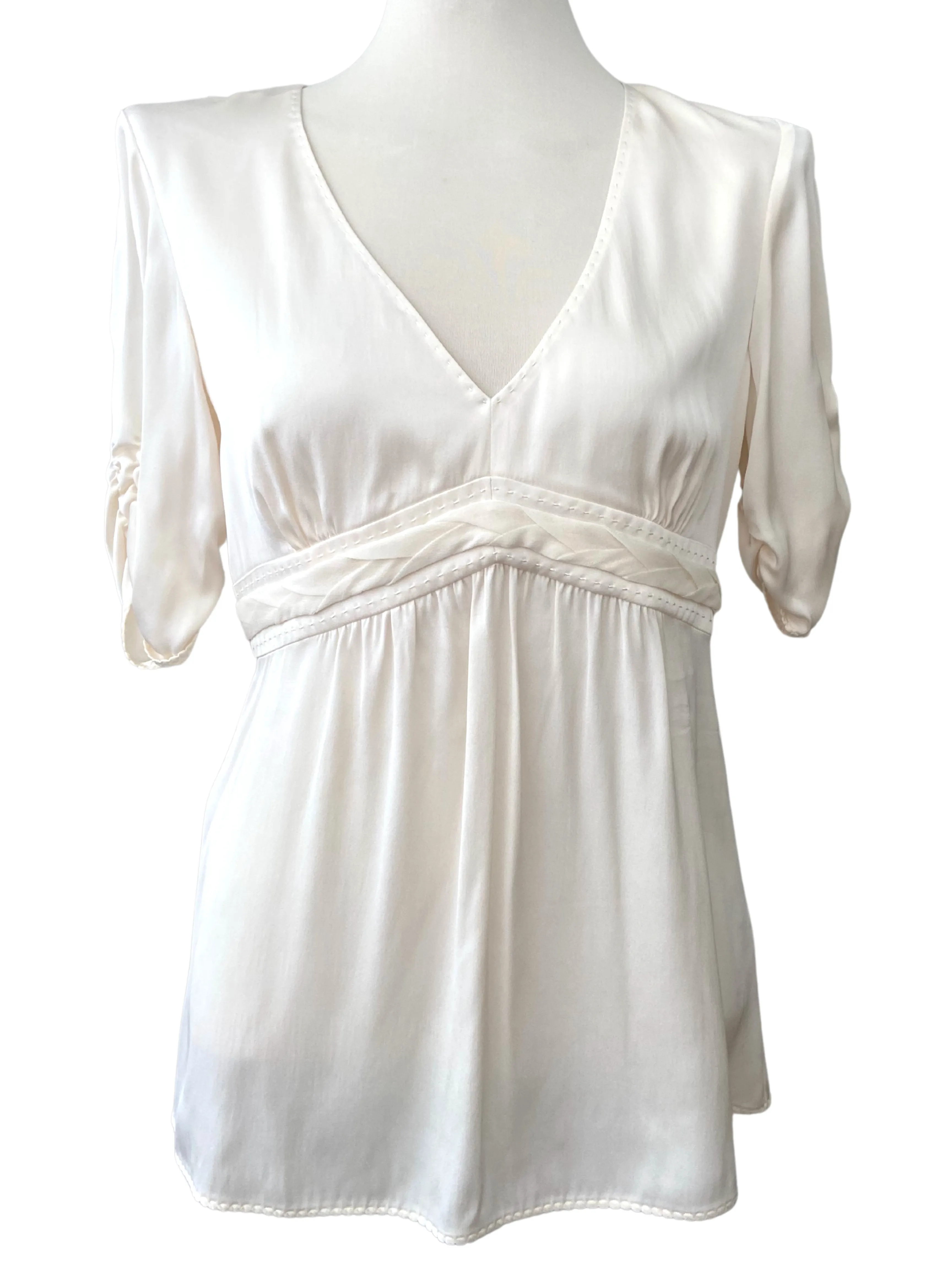 Bright Spring Ivory Silk Blouse