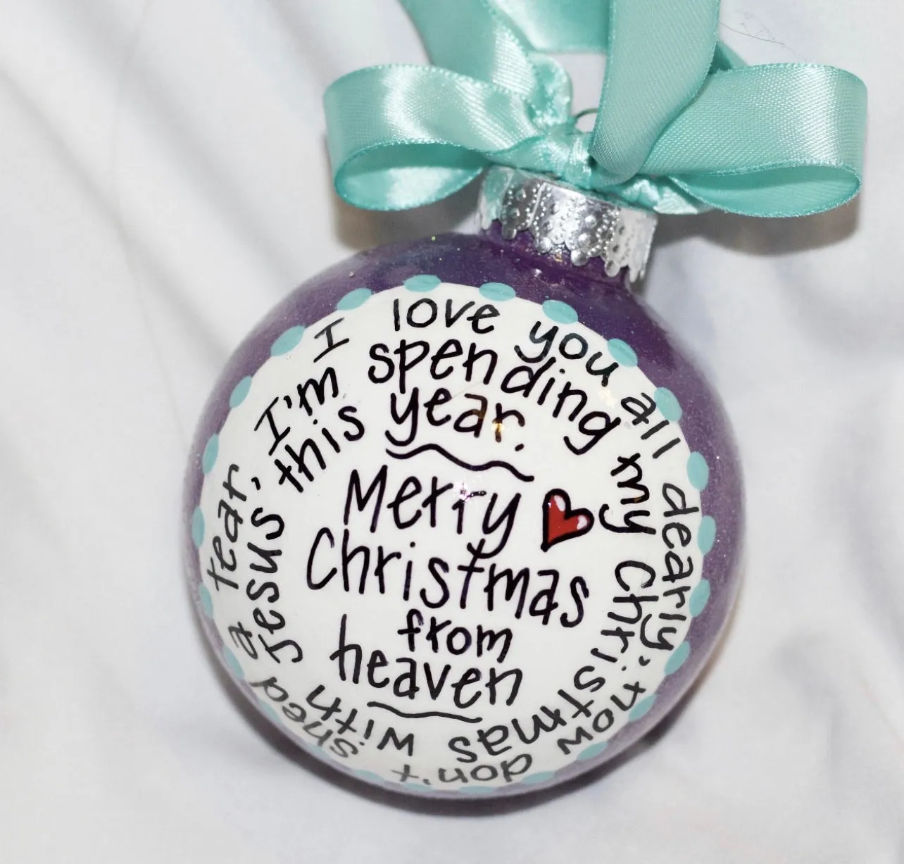 Christmas in Heaven Ornament - Memorial Ornament, Angel in Heaven, Christmas Ornament, Holiday Ornament, In Memory, Rest in Peace