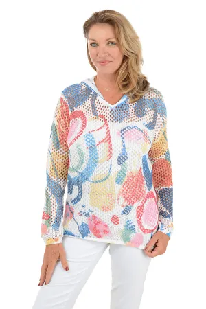 Colorful Abstract Crochet Hoodie