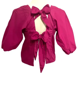 Cool Summer Raspberry Bow Back Top