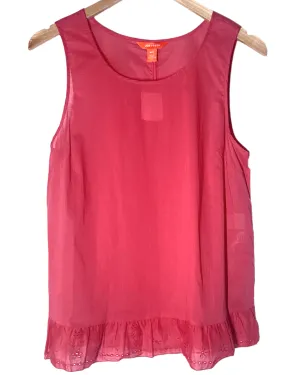 Cool Summer Rhubarb Eyelet Ruffle Top