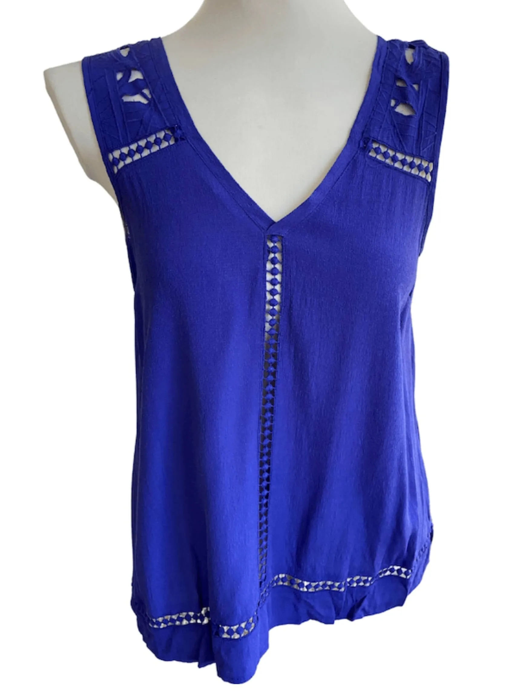 Cool Winter Blue Cutout Top