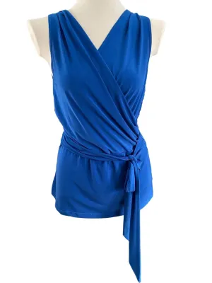 Cool Winter Sapphire Wrap Blouse