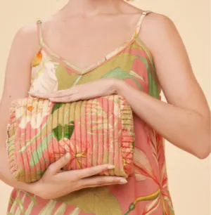 Delicate Tropical Quilted Washbag Candy