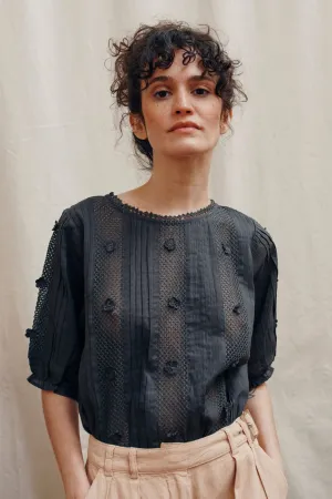 Emile et Ida Beverly Charcoal Blouse