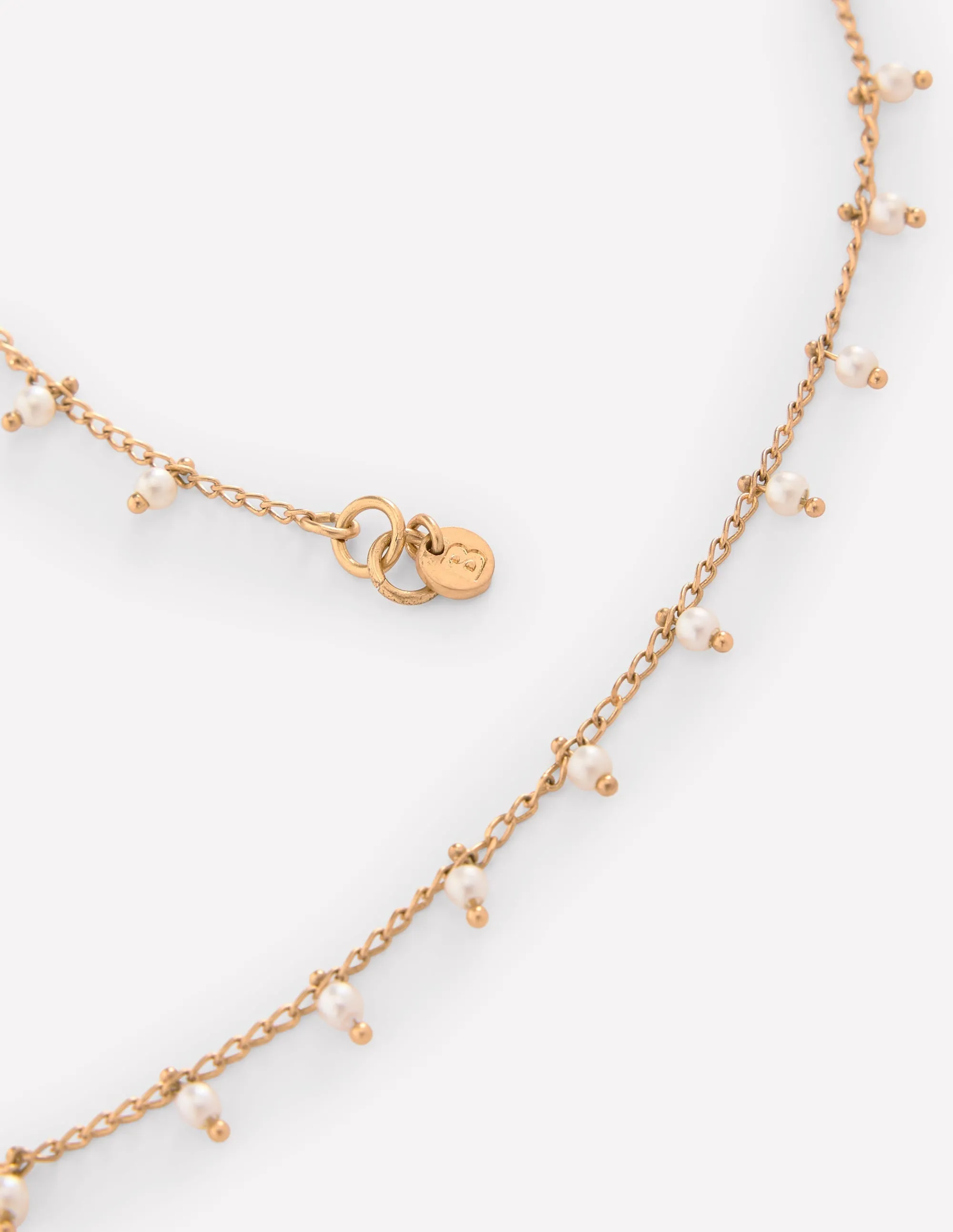 Faux Pearl Delicate Necklace-Gold