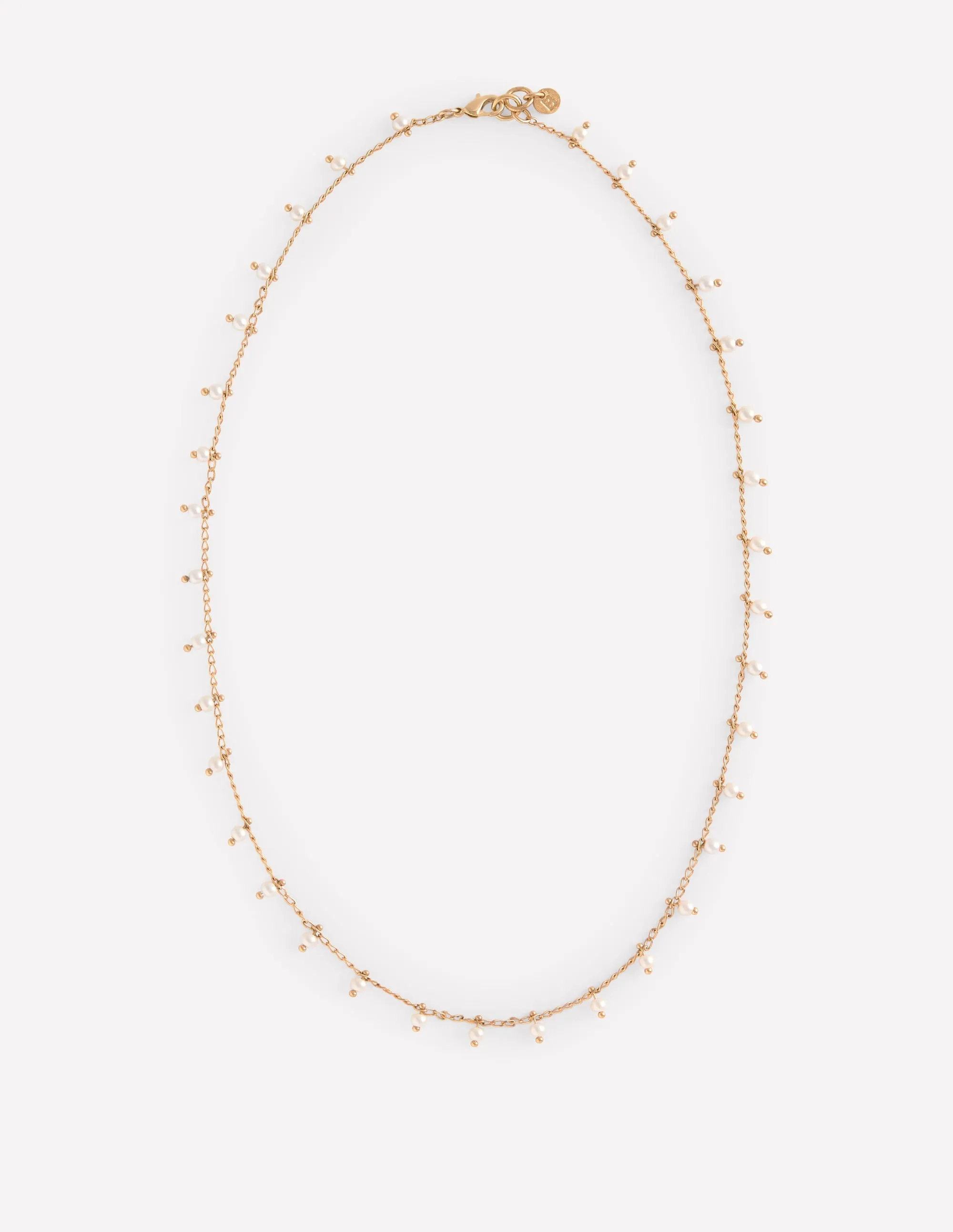 Faux Pearl Delicate Necklace-Gold