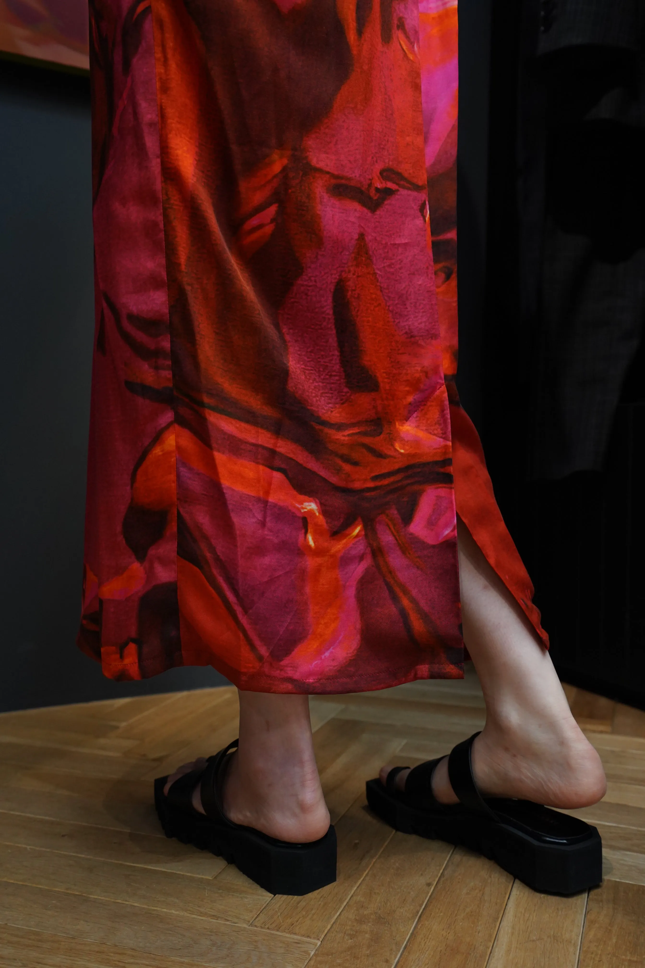 FRONT-GATHER DRESS LONG(tittle:＼ 26)(EXCLUSIVE)