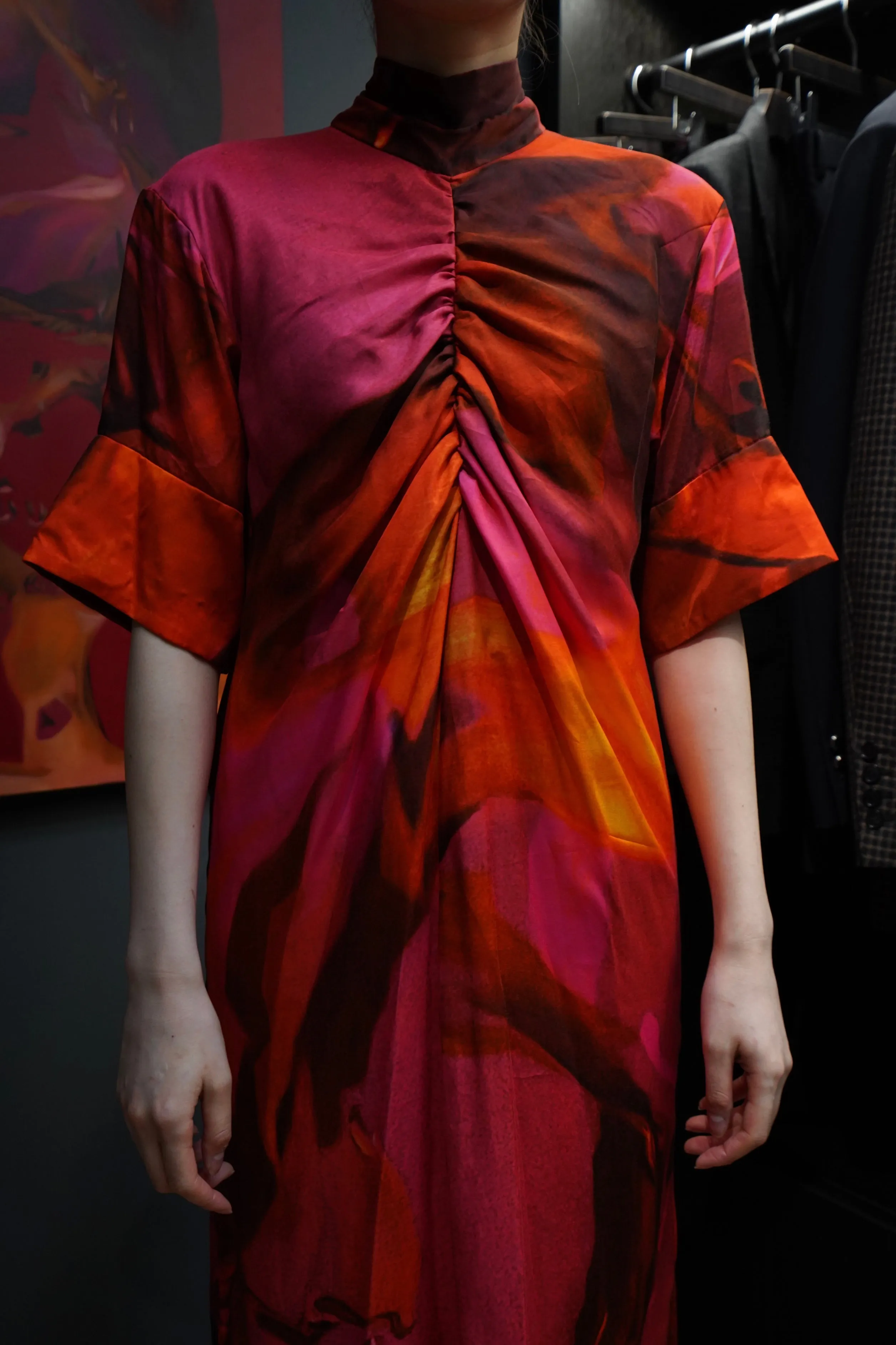 FRONT-GATHER DRESS LONG(tittle:＼ 26)(EXCLUSIVE)