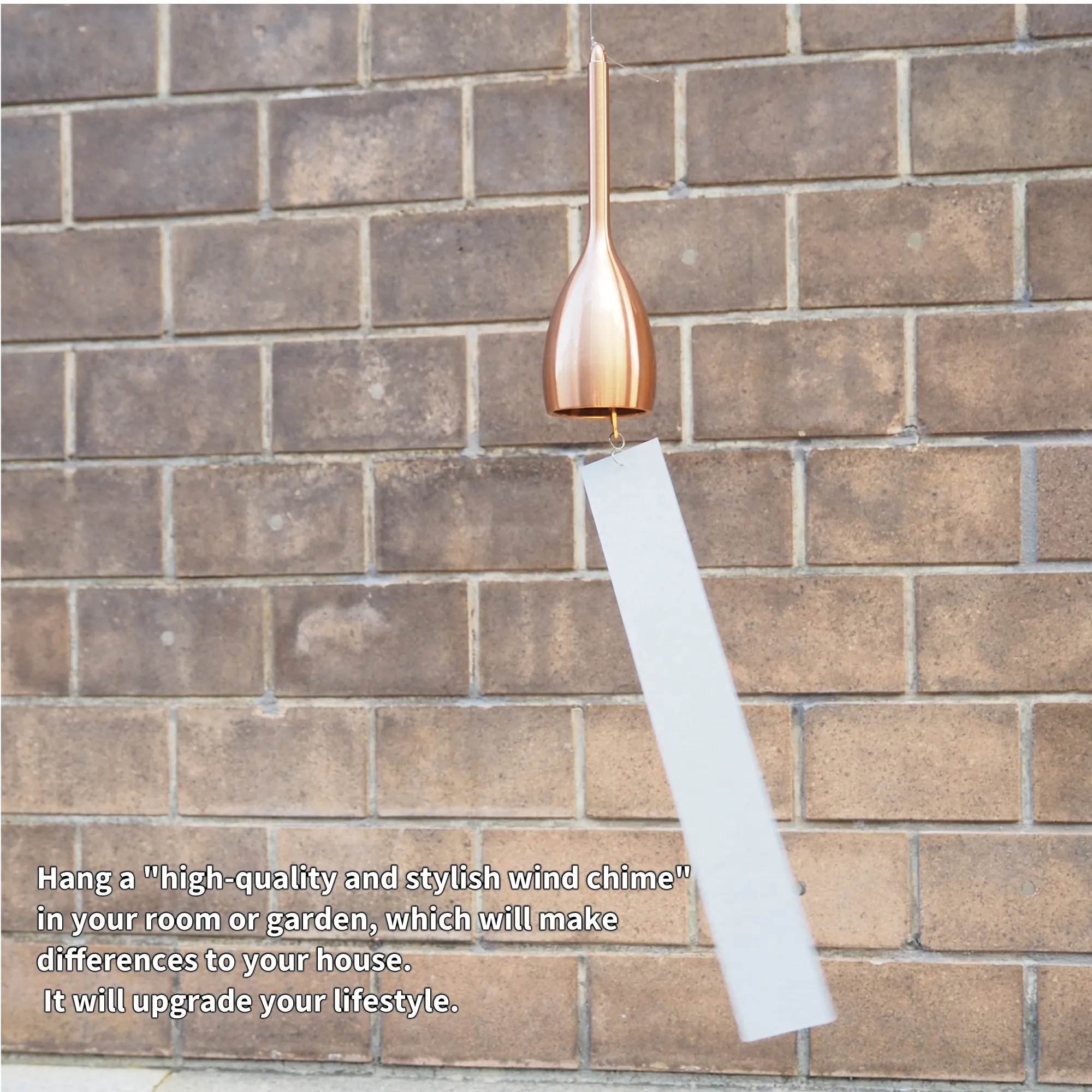 Furin,Japanese Wind Chime: Slim- Brass,Nosaku Brand