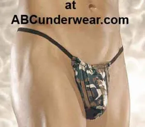 Luxurious Men's Silk Camouflage G-String