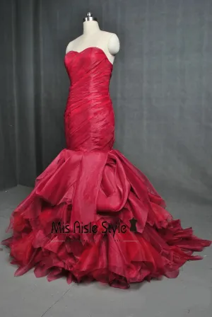 Mermaid Burgundy Wedding Dress