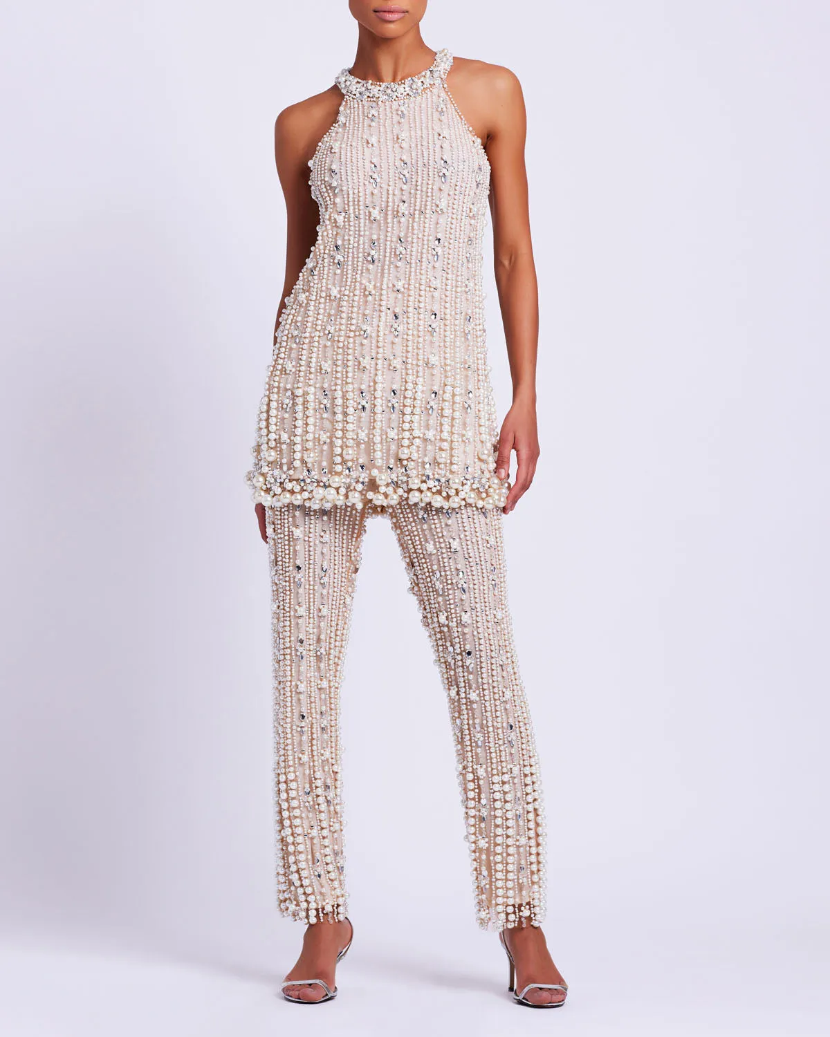 Pearl-Beaded Straight Leg Pant (EXCLUSIVE)