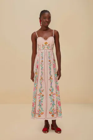 Pink Delicate Forest Maxi Dress