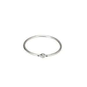 Simple Silver Clear CZ Ring