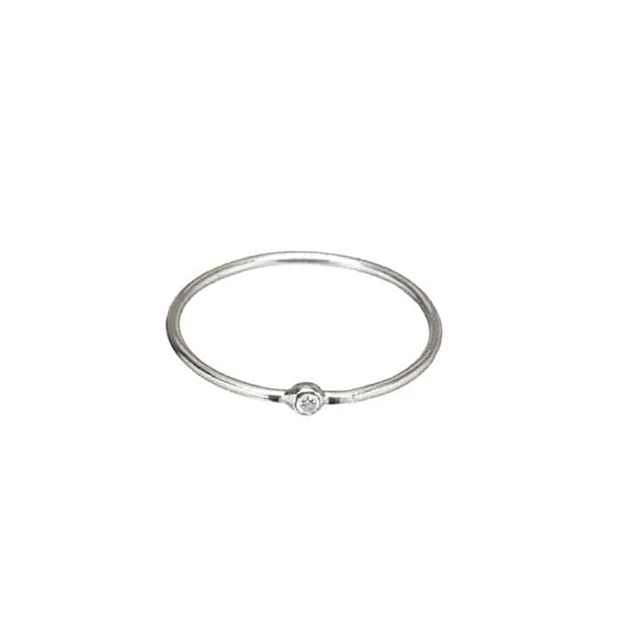 Simple Silver Clear CZ Ring