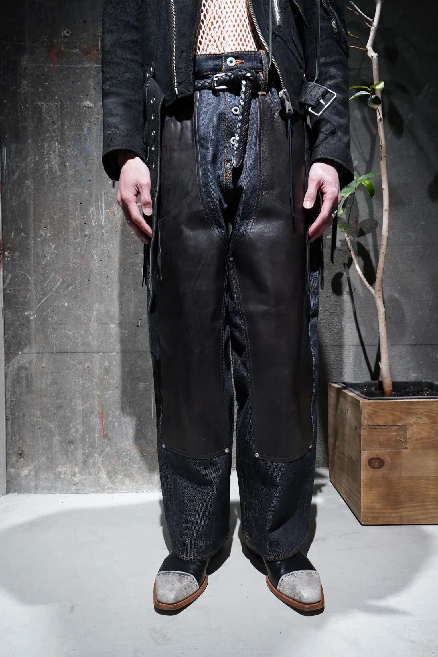 SUGARHILL LEATHER DOUBLE KNEE DENIM(EXCLUSIVE)