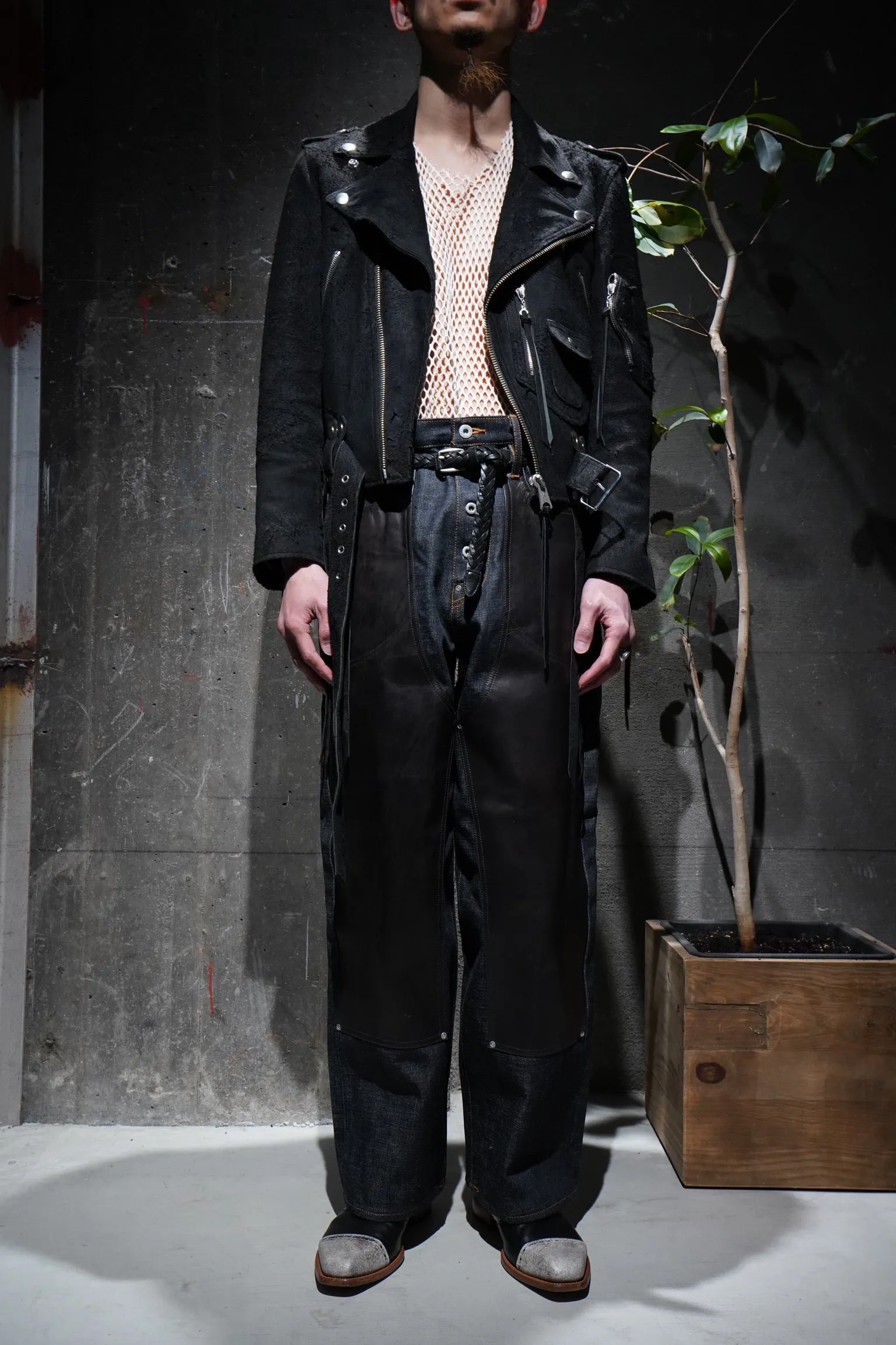 SUGARHILL LEATHER DOUBLE KNEE DENIM(EXCLUSIVE)