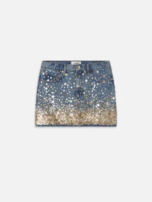 The Atelier Champagne Skirt -- Gold Embellished