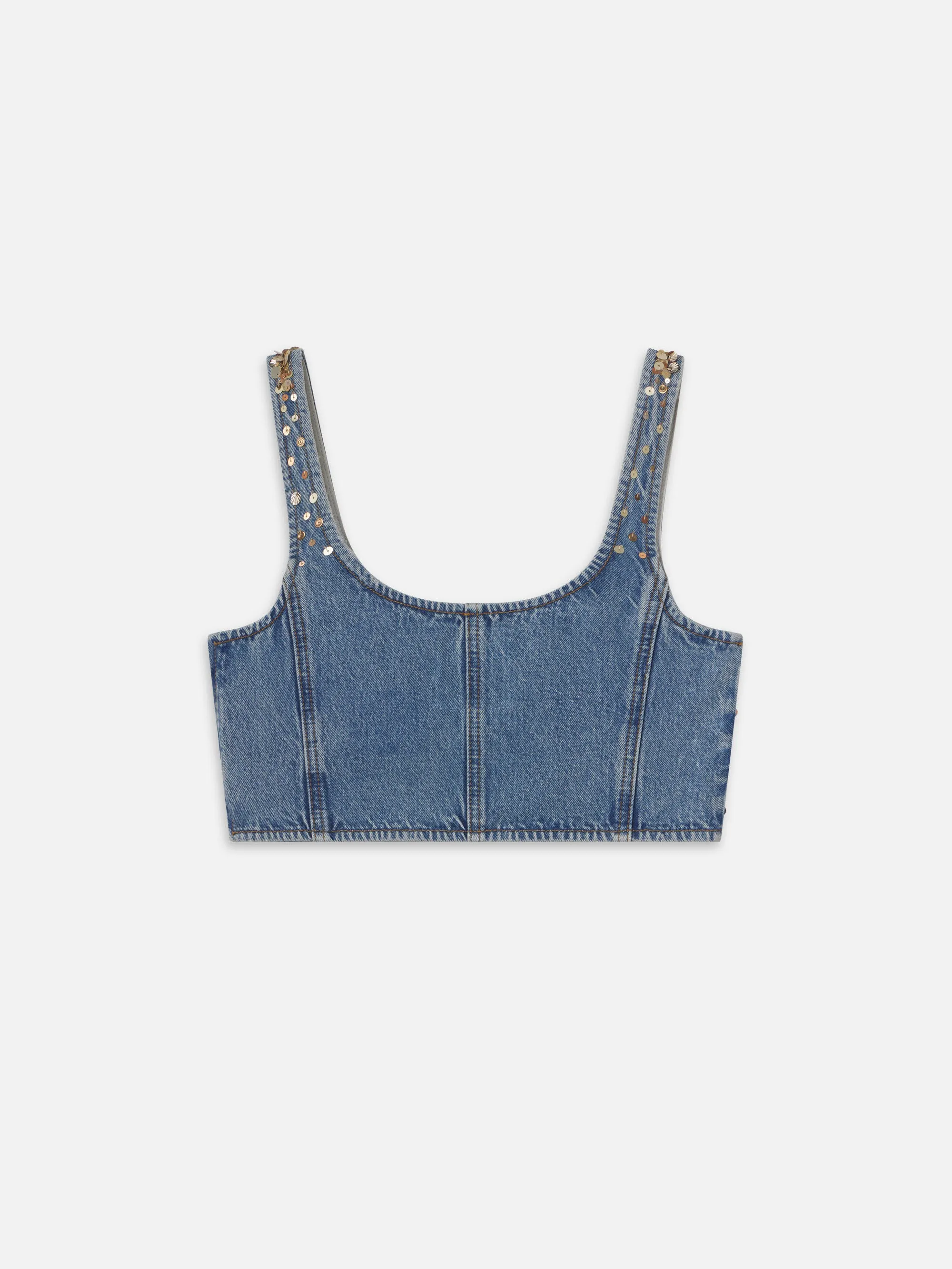 The Atelier Champagne Top -- Gold Embellished