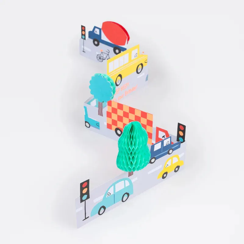 Transport Concertina Birthday Card